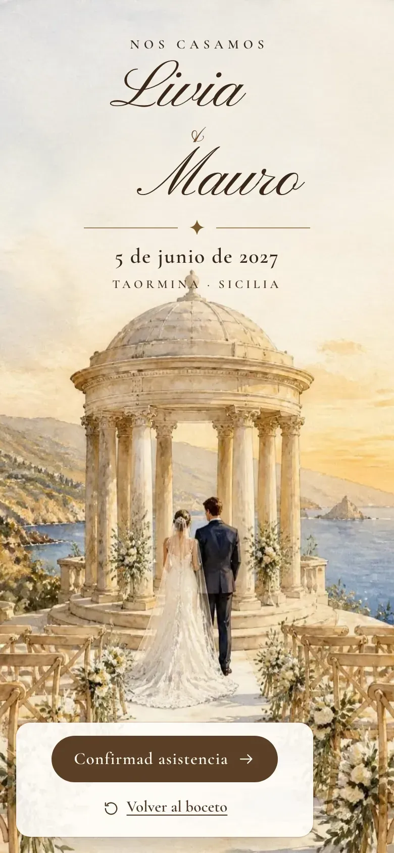 Web de boda · Acquerello · Móvil