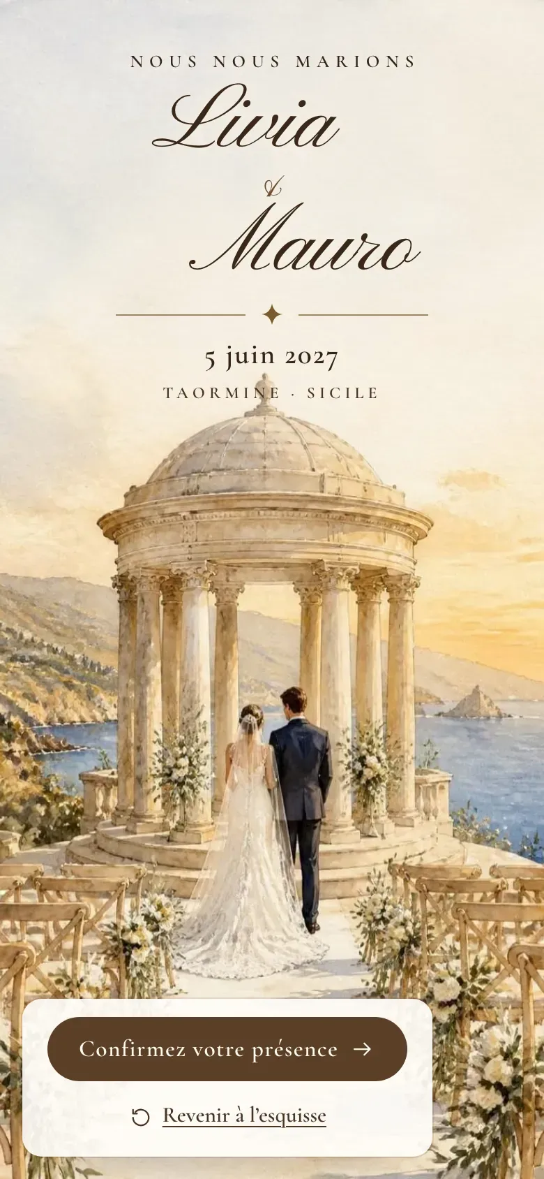Site de mariage · Acquerello · Mobile