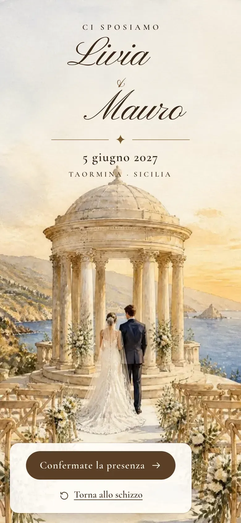 Sito del matrimonio · Acquerello · Smartphone