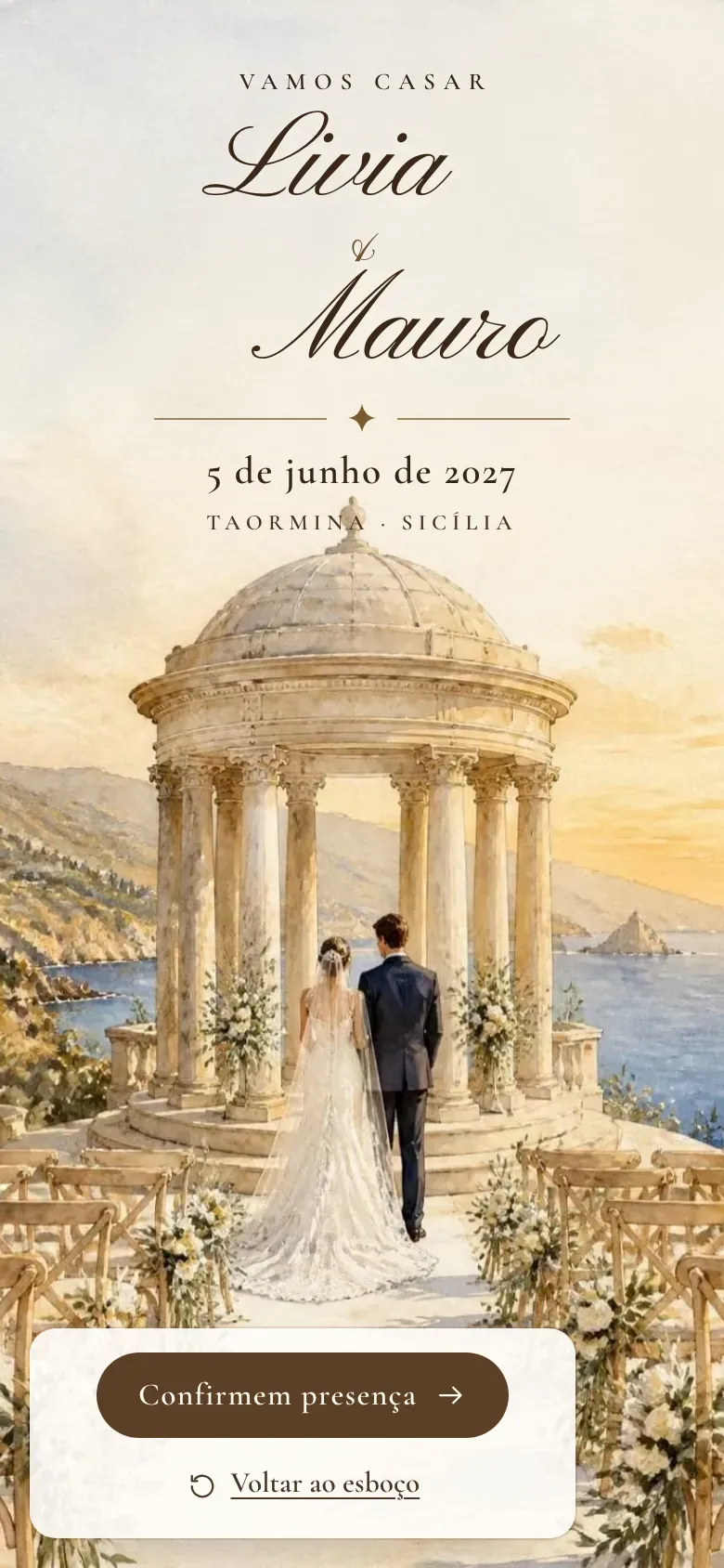 Site do casamento · Acquerello · Telemóvel