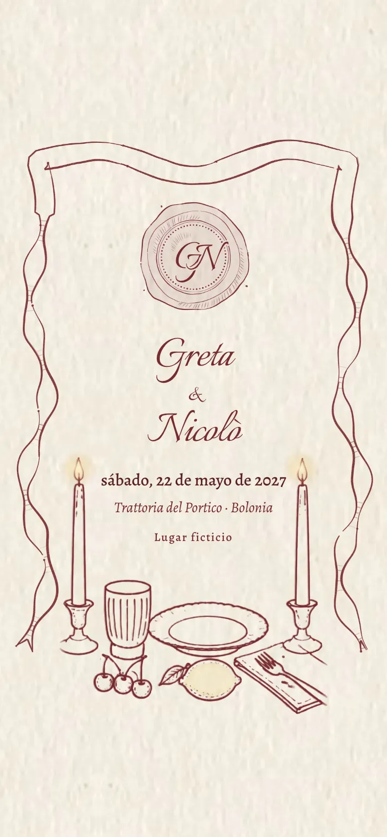 Web de boda · Amélie · Móvil