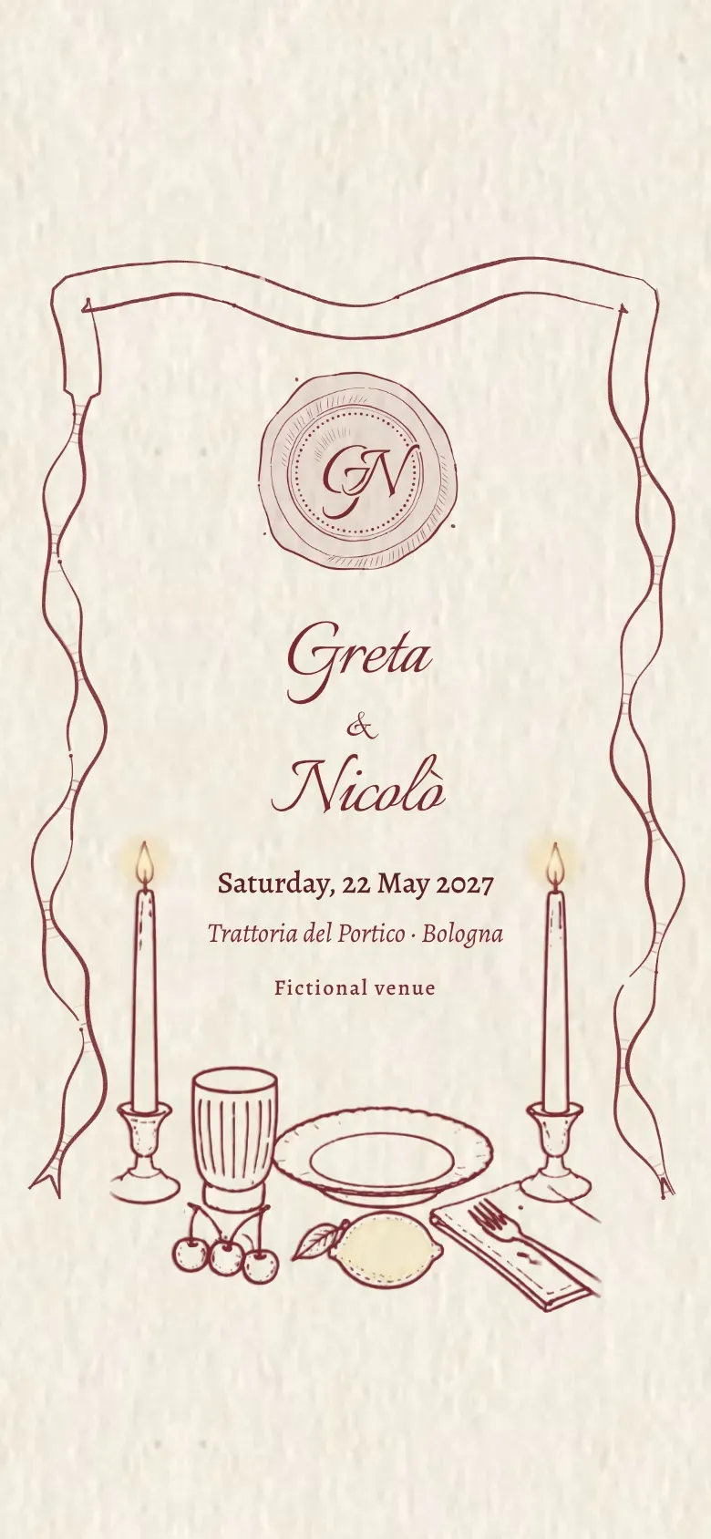 Wedding website · Amélie · Mobile