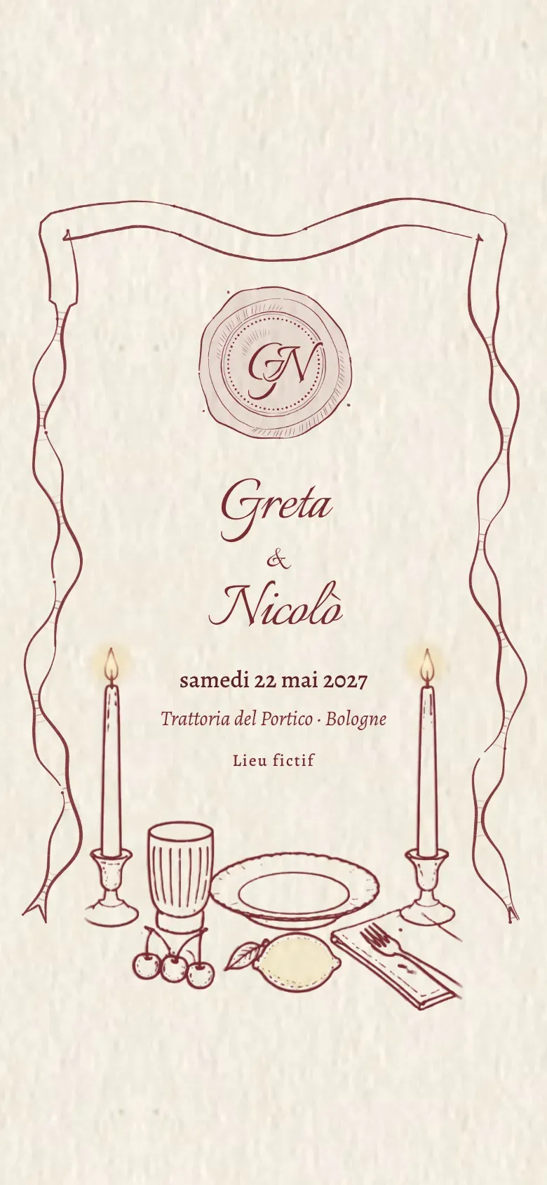 Site de mariage · Amélie · Mobile