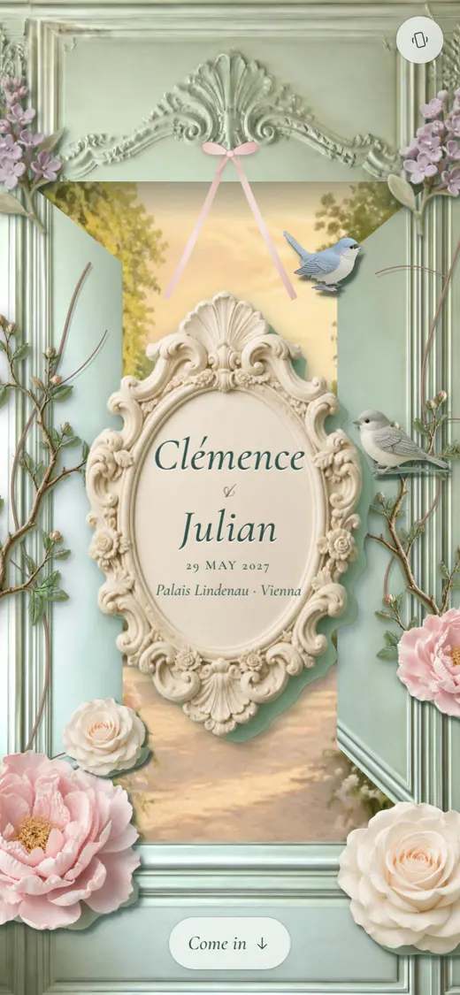 Cover with your names and monogram