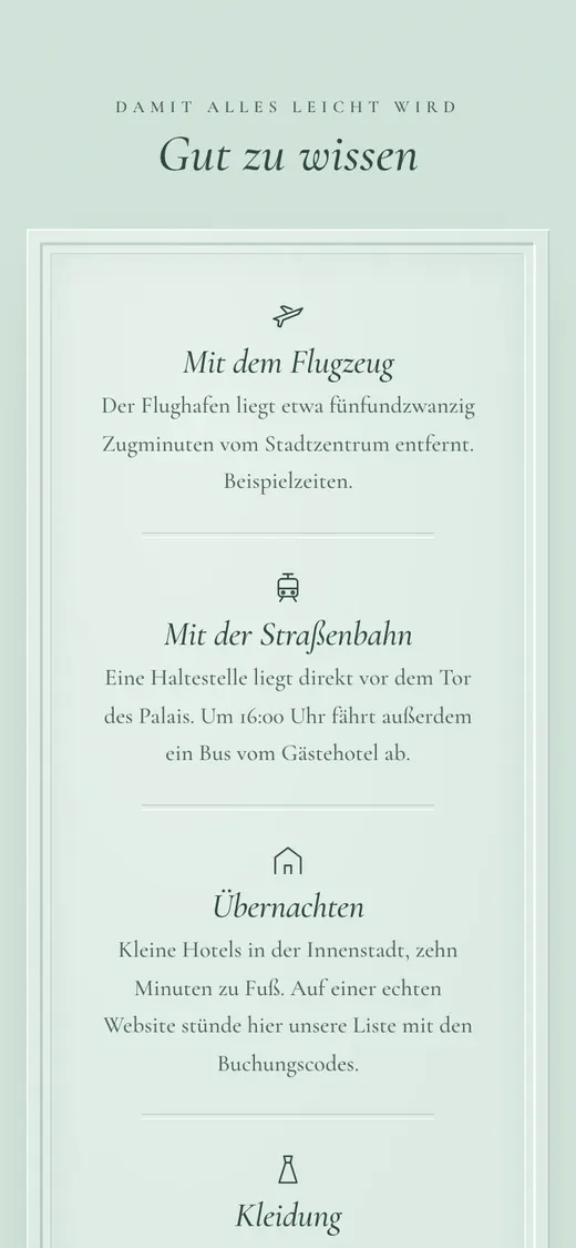 Unterkunft und praktische Infos