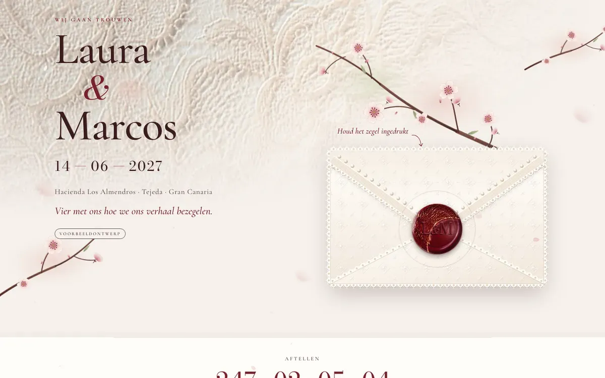 Trouwwebsite · Lacre · Desktop