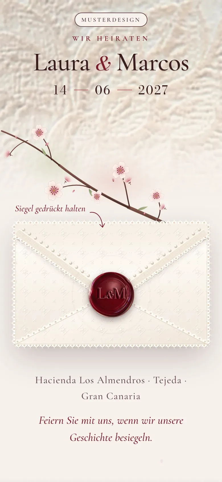 Hochzeitswebsite · Lacre · Mobil