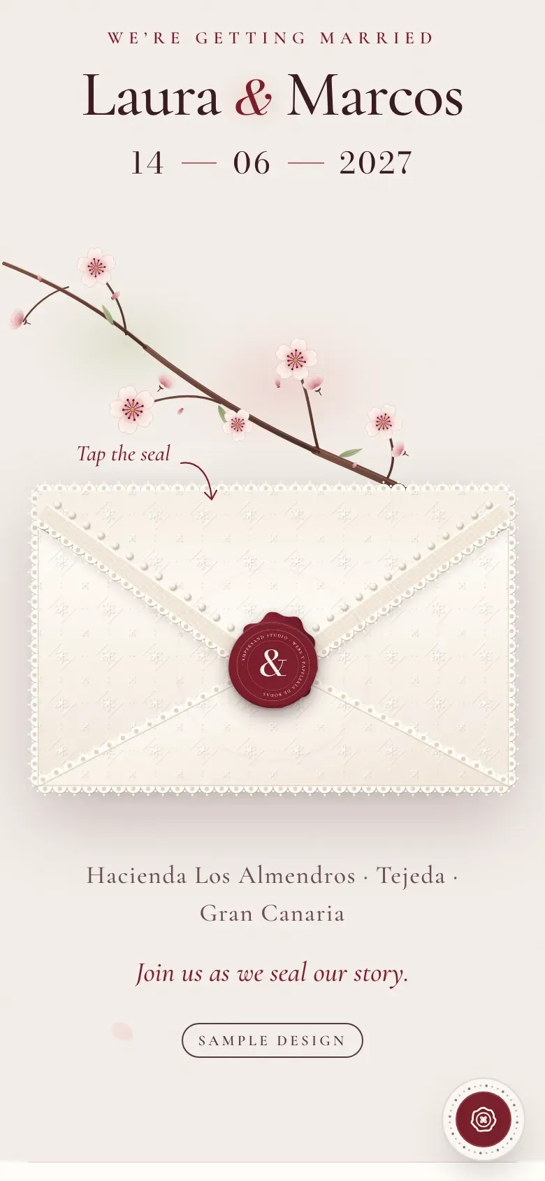 Wedding website · Lacre · Mobile