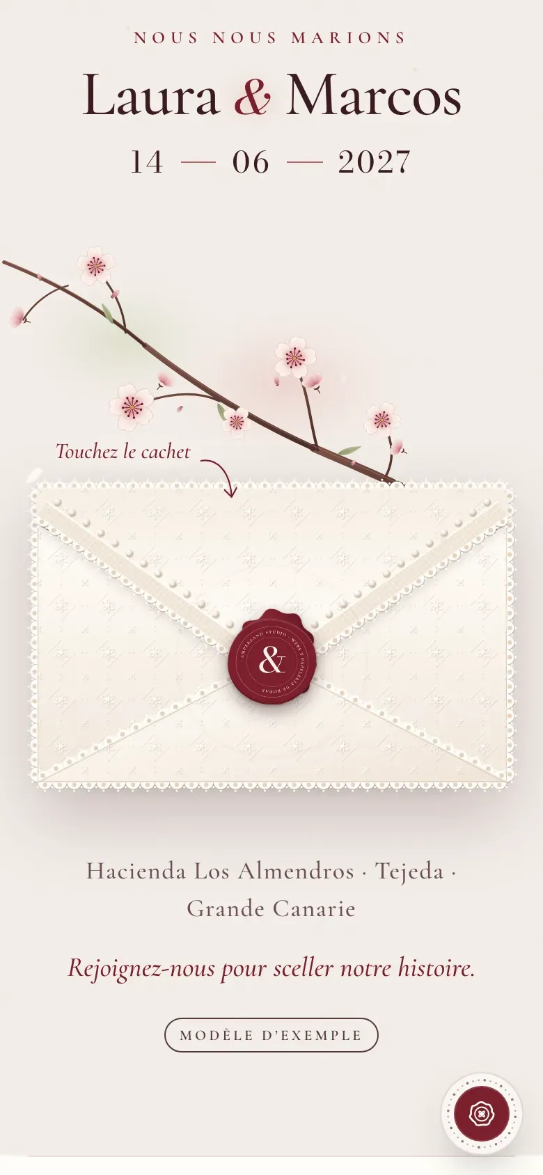 Site de mariage · Lacre · Mobile