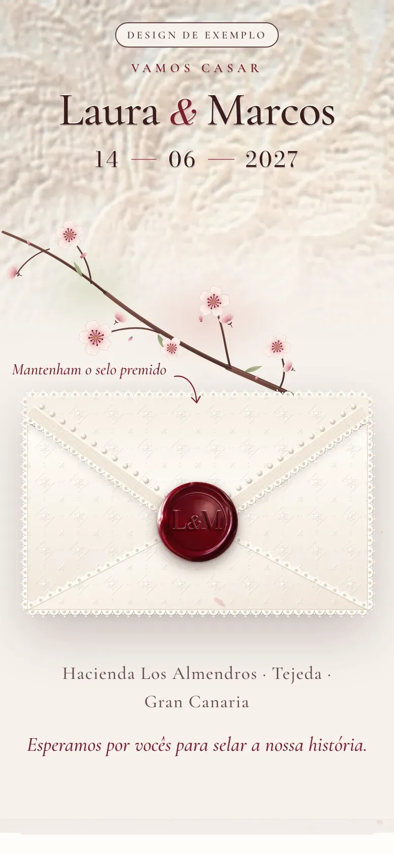 Site do casamento · Lacre · Telemóvel