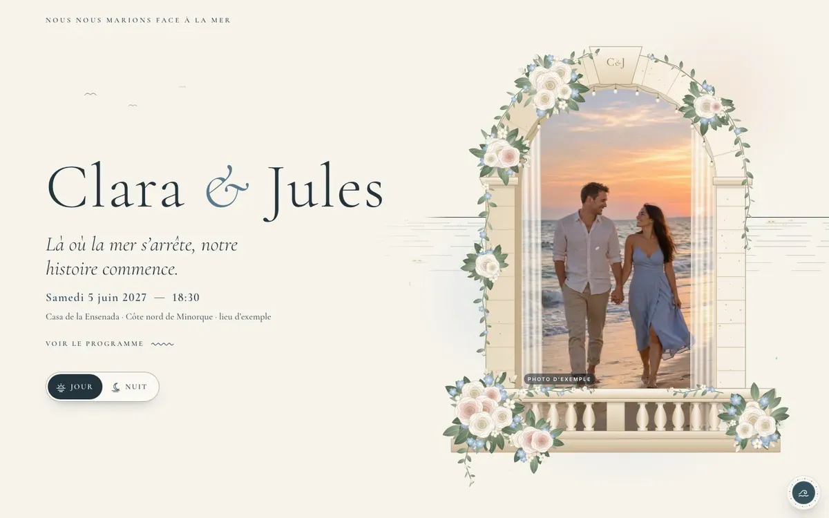 Site de mariage · Marea · Ordinateur
