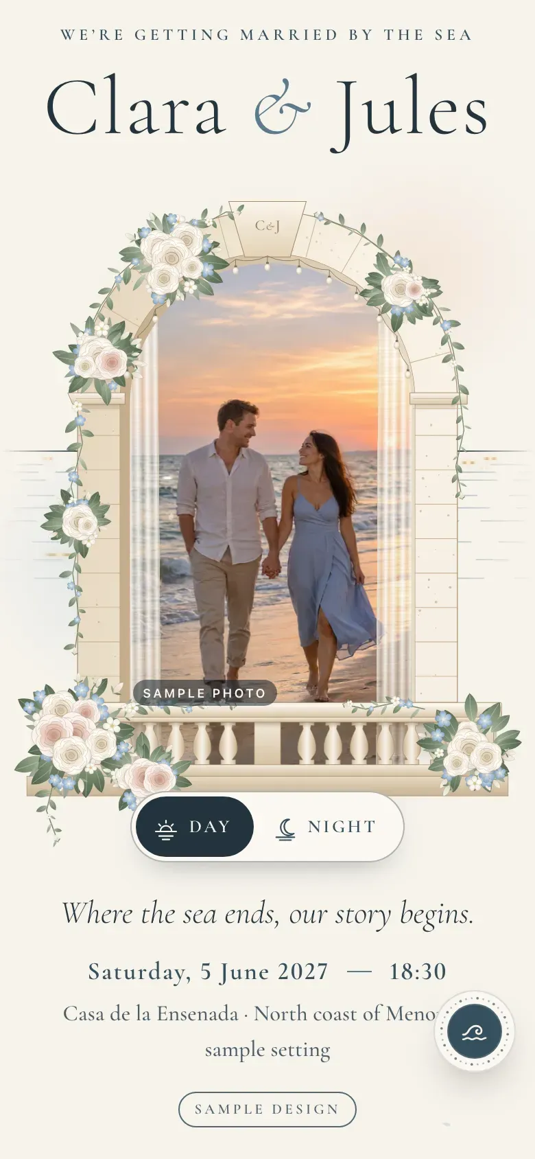 Wedding website · Marea · Mobile