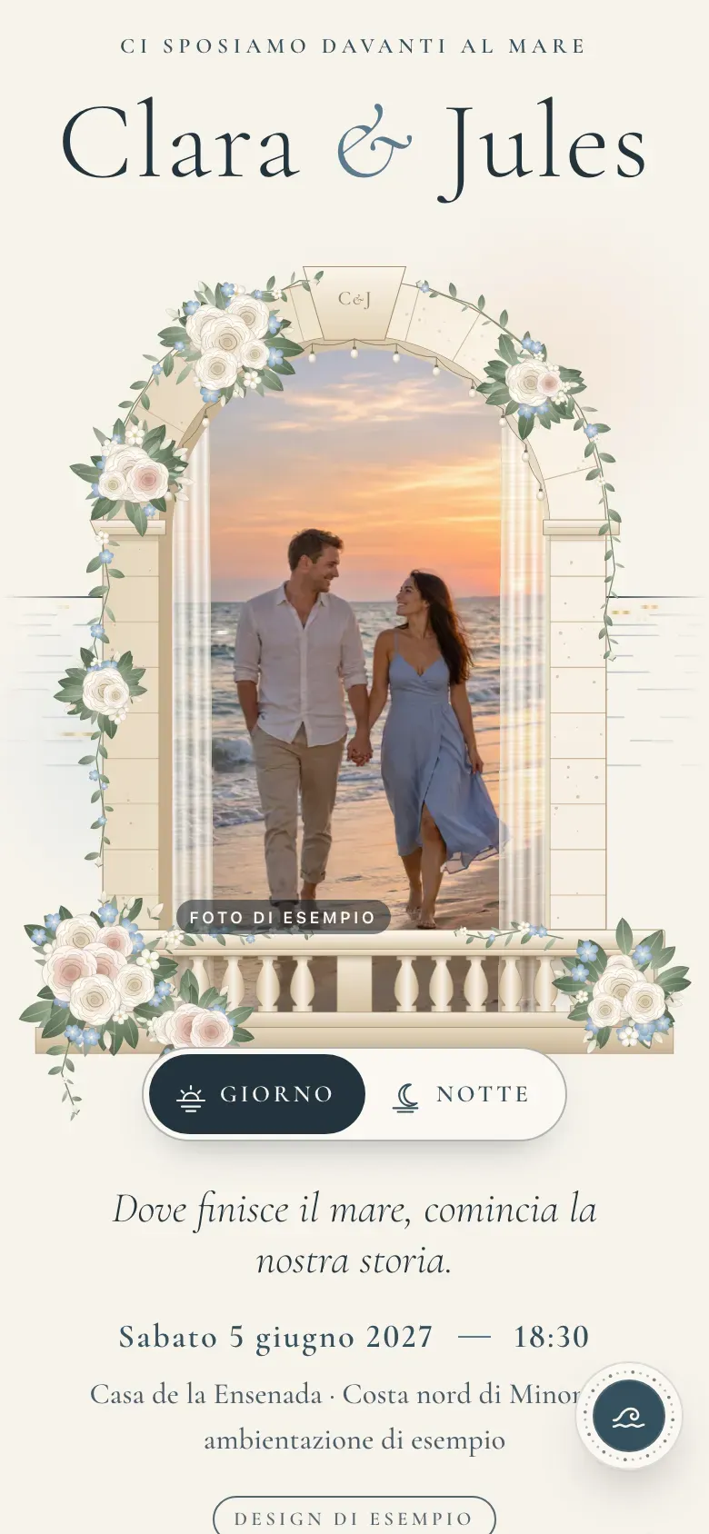 Sito del matrimonio · Marea · Smartphone