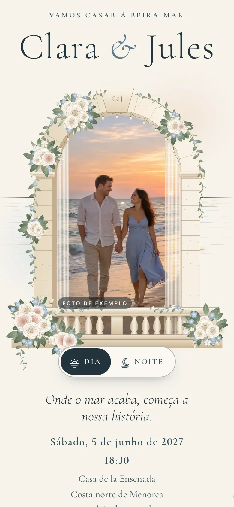 Site do casamento · Marea · Telemóvel