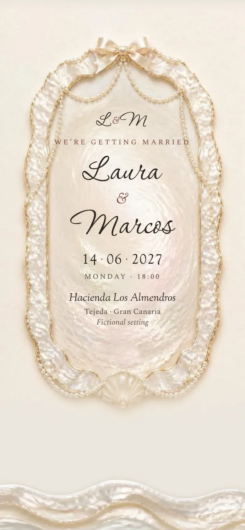 Wedding website · Nácar · Mobile