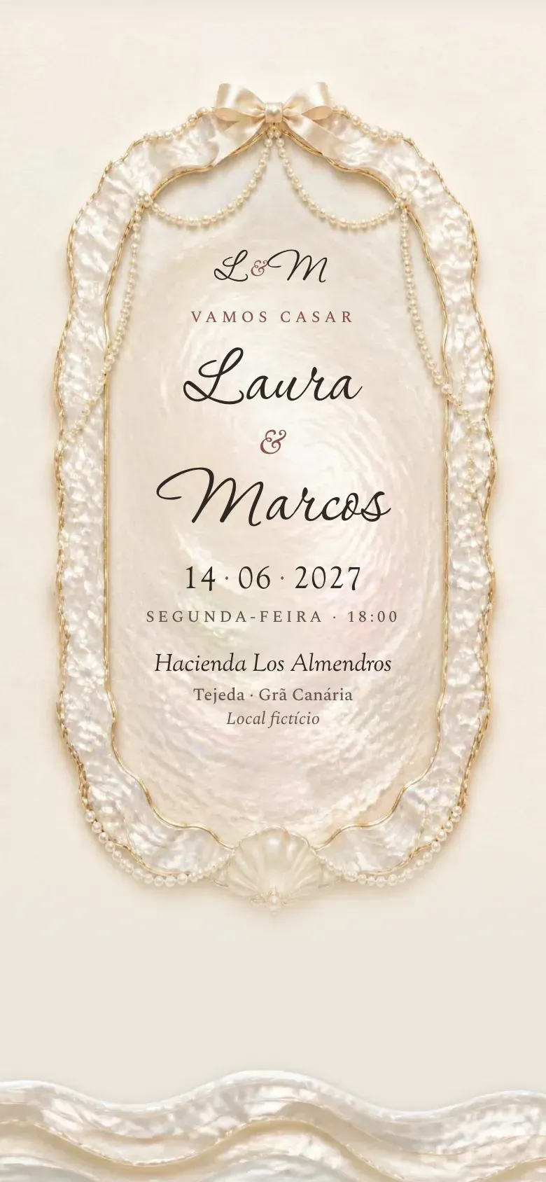 Site do casamento · Nácar · Telemóvel