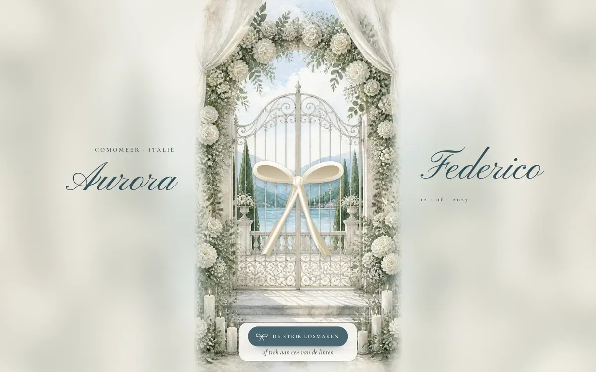 Trouwwebsite · The Silk Ribbon · Desktop