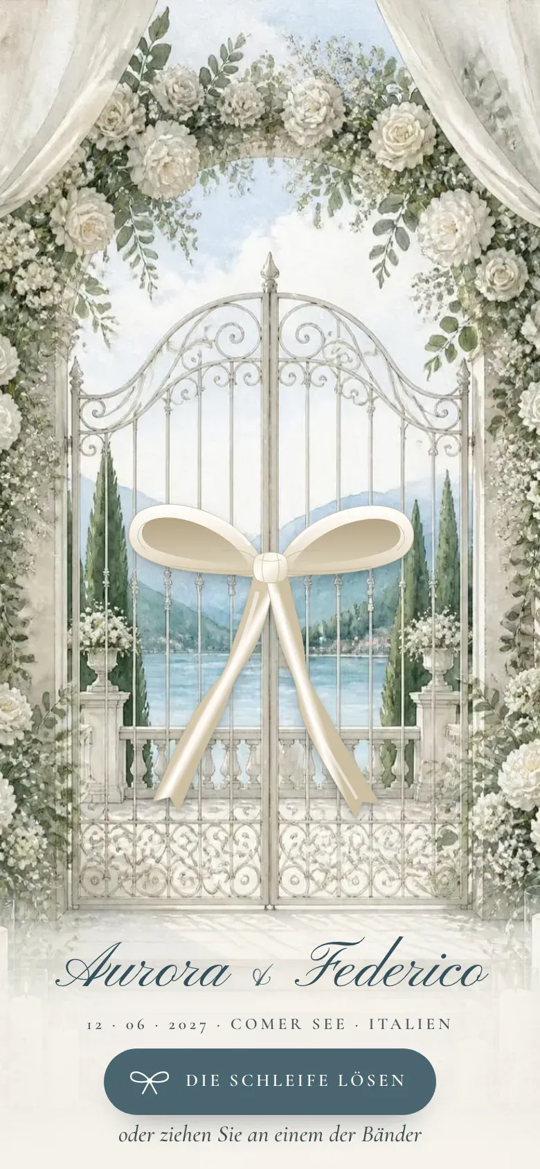 Hochzeitswebsite · The Silk Ribbon · Mobil