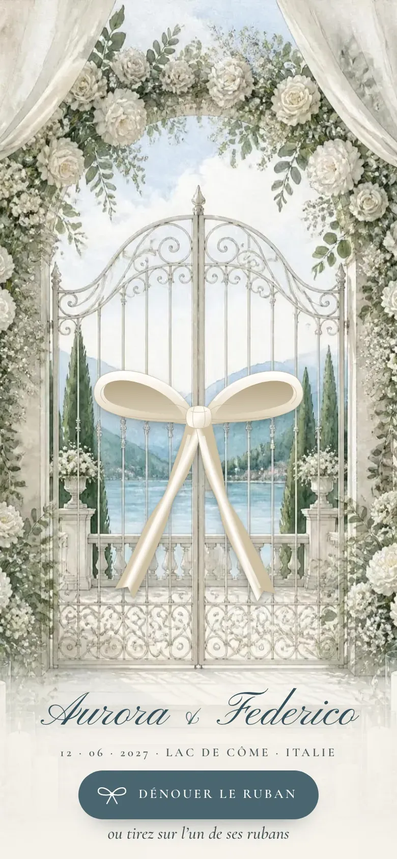 Site de mariage · The Silk Ribbon · Mobile