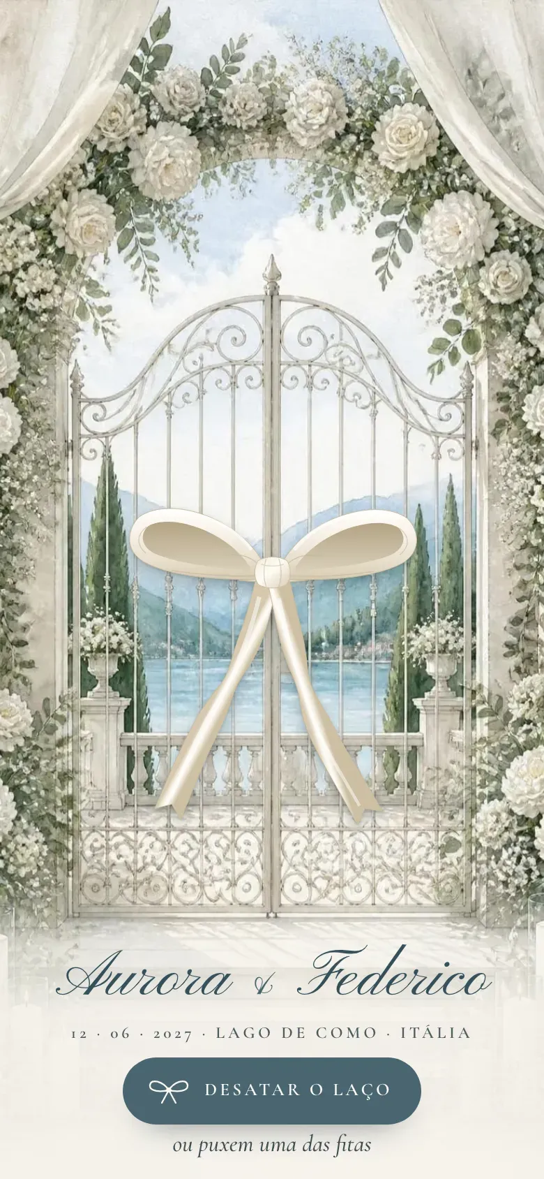 Site do casamento · The Silk Ribbon · Telemóvel
