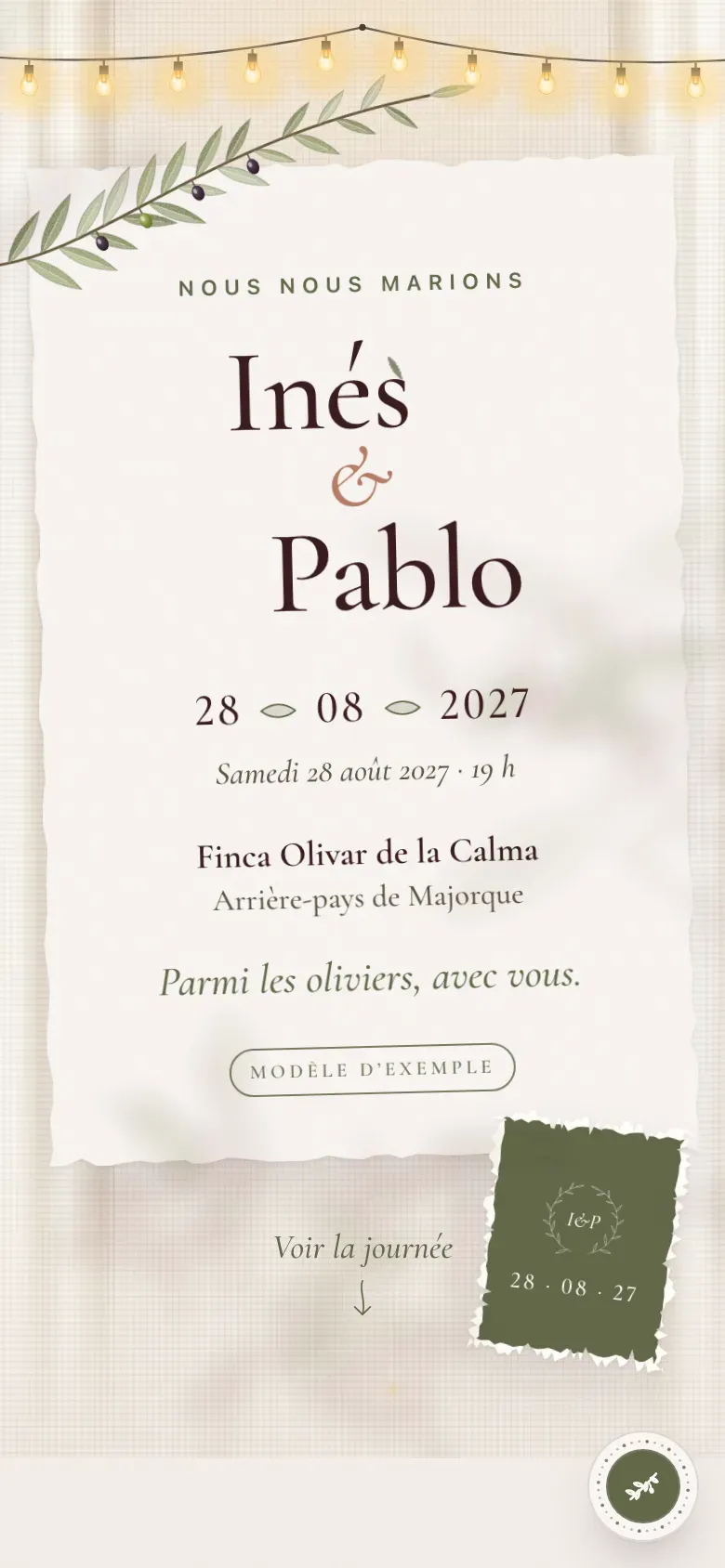 Site de mariage · Oliva · Mobile