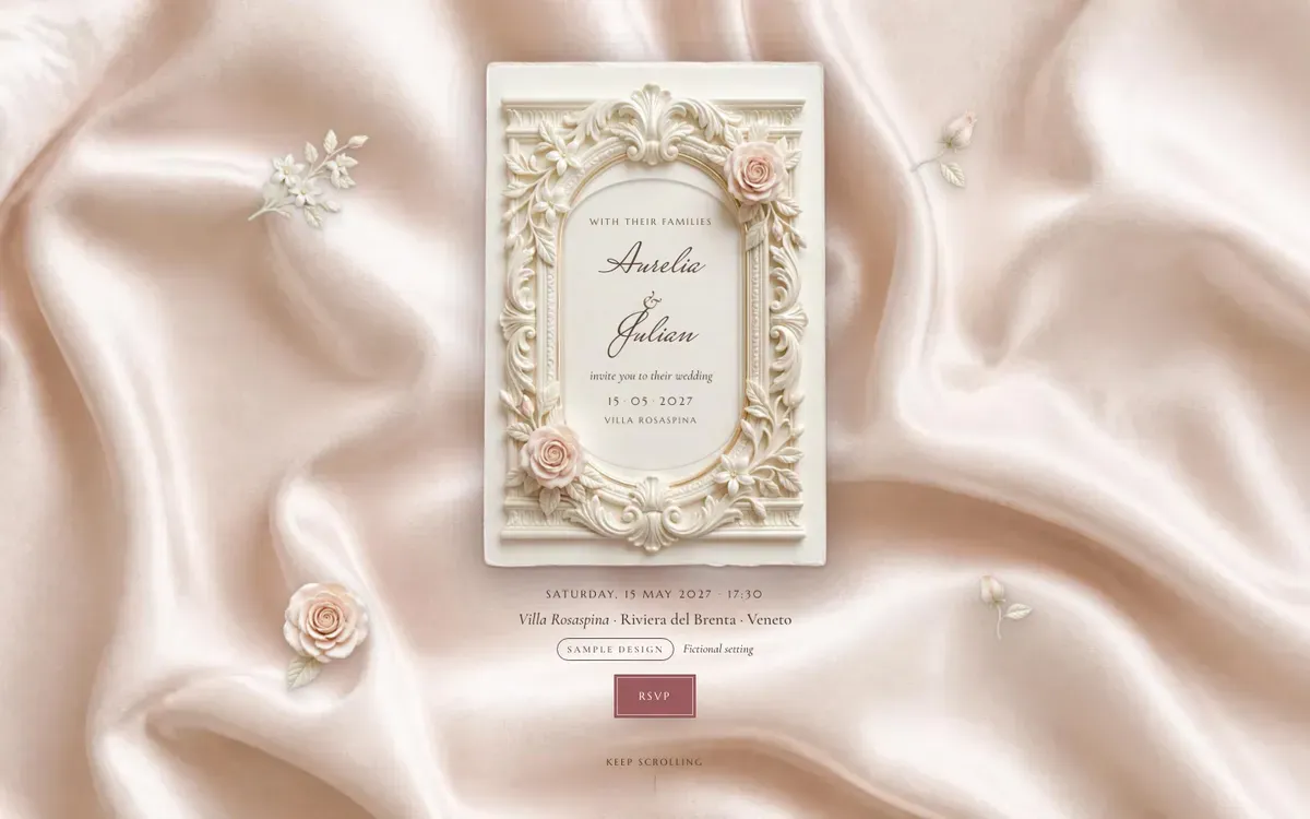 Wedding website · Velo · Desktop