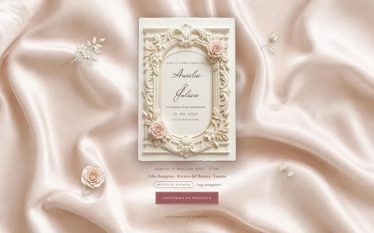 Sito del matrimonio · Velo · Desktop
